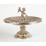 Silver Plated Bronze Compote with Cherubs