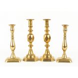 Two Pair of Brass Candlesticks