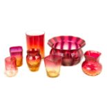 Group of Amberina Art Glass