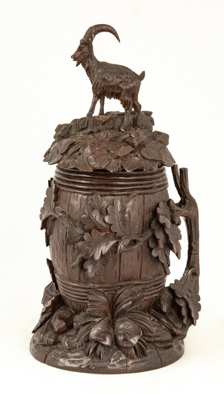 Carved Black Forest Beer Stein