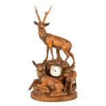 German Carved Black Forest Shelf Clock