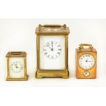 Three Waterbury Carriage Clocks