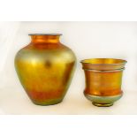 Two Steuben Gold Aurene Vases