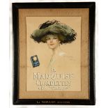 La Marquise Cigarettes of "Vintage" Lithograph