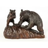 Black Forest Carving of Bear with Cub