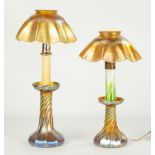 Two Tiffany Studios, New York Favrile Candle Lamps