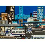James Eason (American, 20th Century) Rochester, New York Street Scene