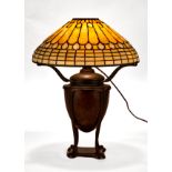 Tiffany Studios, New York Jeweled Feather Table Lamp