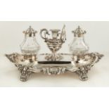 Sterling Silver and Crystal Desk Set