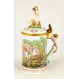 Capodimonte Porcelain Relief Beer Stein