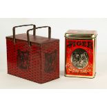 Two Vintage Tiger Store Tins