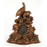 Carved Hunter's Black Forest Shelf Clock