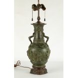 Chinese Bronze Lamp Base