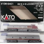 KATO N Gauge Santa Fe ATSF E8/9 Diesel Locomotive A+B 106-2401. Appears Near Mint in Excellent box.