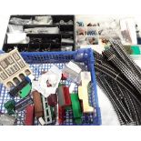 OO model railway accessories to include trackside vehicles, large quantity of Hornby track, lineside