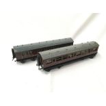 Bassett Lowke O Gauge LMS Coaches - 1st and 3rd Class. All original.