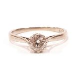 9ct gold ladies diamond solitaire ring 0.5ct hallmarked size P.