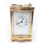 8-Day French striking carriage clock with key.