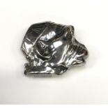 A silver plated Vesta case in the form of a monkey with a hat.