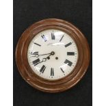 Leroy & Fils Paris round wall clock, with key and pendulum.