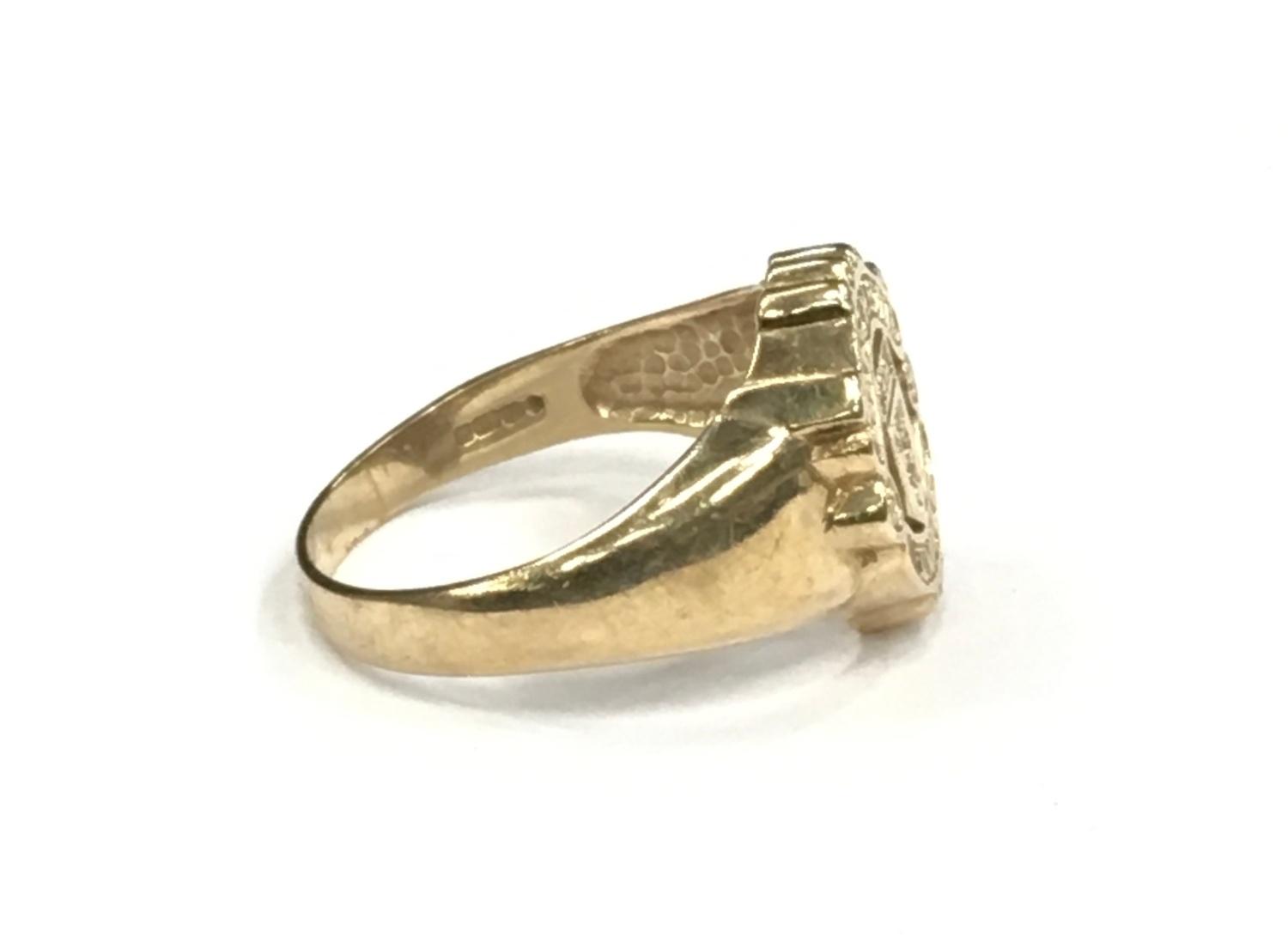 9ct gold and diamond Manchester United FC ring. Size Q. - Image 2 of 3
