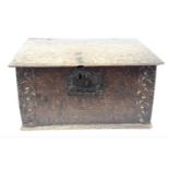 18th century oak bible box coffer.