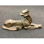 Bronze sculpture of a contemporary leopard. 70cm x 30cm x 15cm