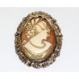 Victorian gold cameo brooch.