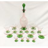 Venetian glass dessert set.