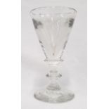 A Georgian drinking glass, pontil mark to the base.