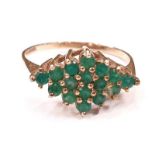 An Emerald 9ct gold ring.