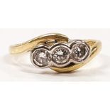 An 18ct gold ladies diamond twist ring H/M 0.5ct size L/M.