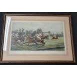 G.D Giles signed Limited Edition print, Polo at Hurlingham, framed and glazed 92x66cm.