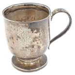 A silver H/M christening cup.