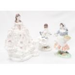 Three modern Limited Edition bone china figurines: Royal Doulton Cinderella, Royal Worcester Rosie