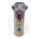 Elegant Staffordshire vase with thistle pattern (30cm high).