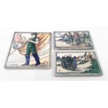 Poole Pottery Carter & Co two small rectangular Dutch scene tile 5x3", together with one other