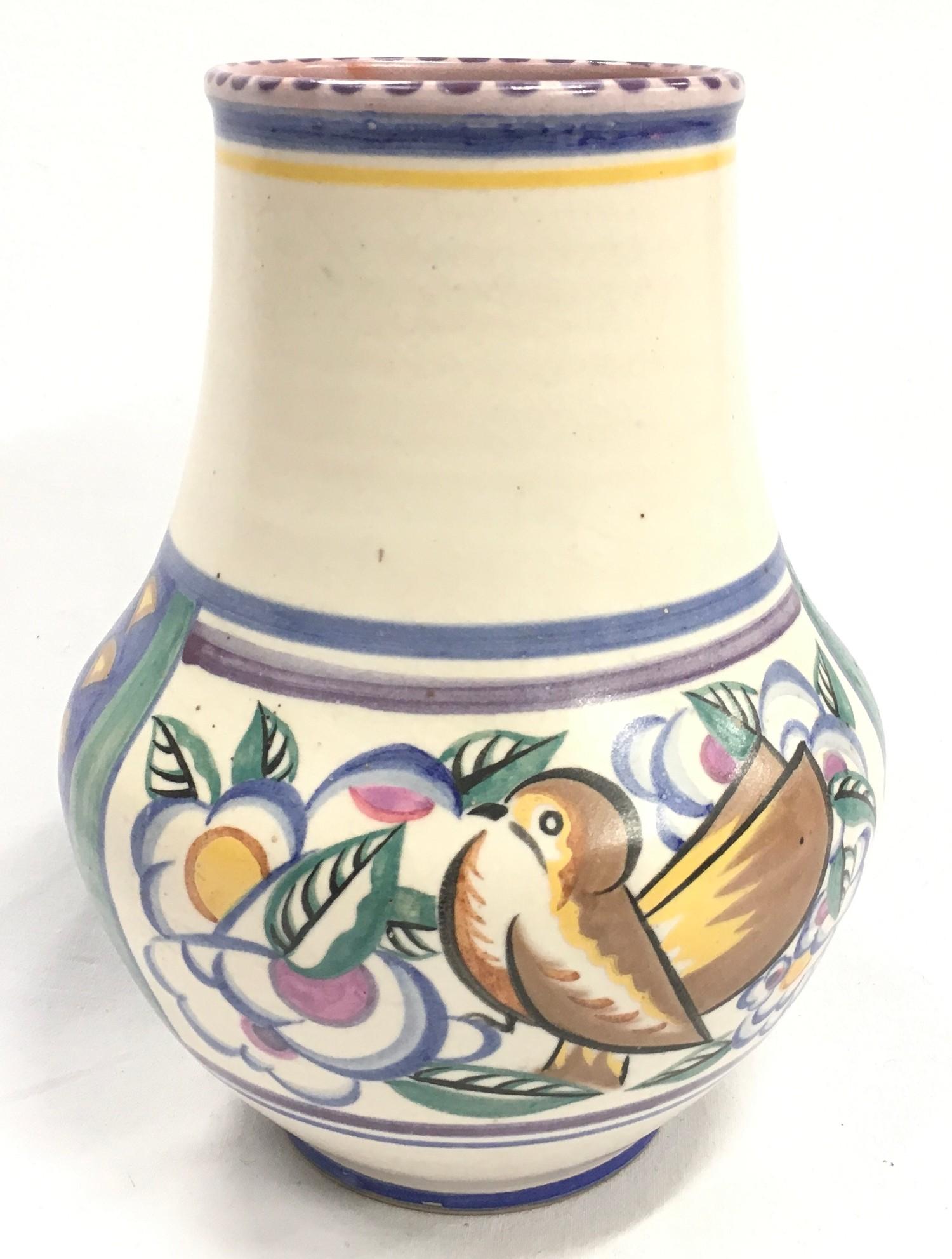 Poole Pottery Carter Stabler Adams shape 203 ZV pattern vase by Ruth Pavely 8" high.
