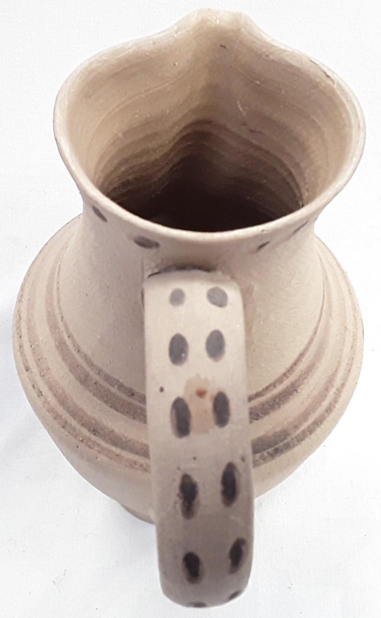 Carter & Co Poole Pottery early etruscan ware ewer by James Radley Young decorated in simple dot de - Image 2 of 5