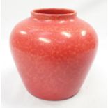 Poole Pottery shape 402 orange uranium glaze vase 4.5" high.