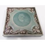 Poole Pottery Carter & Co teapot stand depicting Joseph Jacques Cesaire Joffre 6x6".