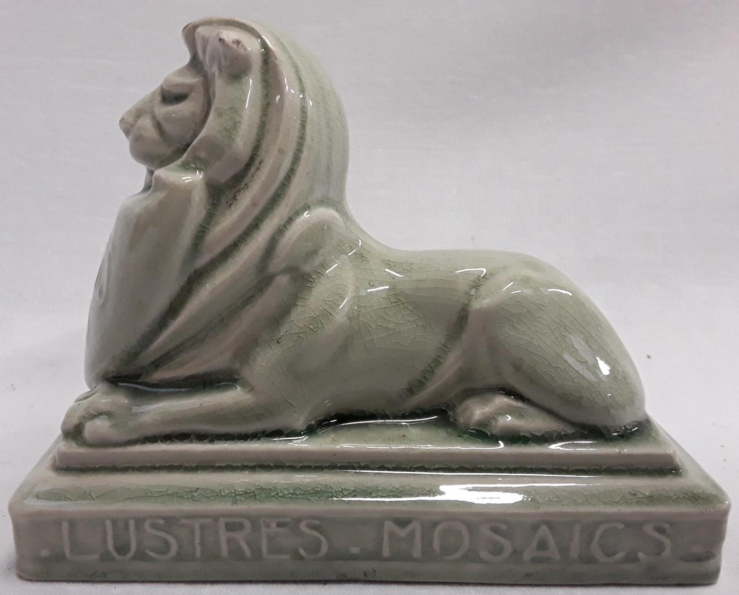 Carters & Co Poole Pottery Lustre advertising lion desk paperweight. - Image 2 of 5