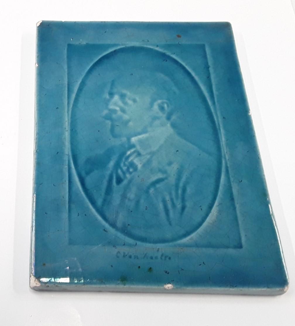 Poole Pottery Charles Van Raalte portrait tile/plaque shown on page 23 of the Hayward & Atterbury