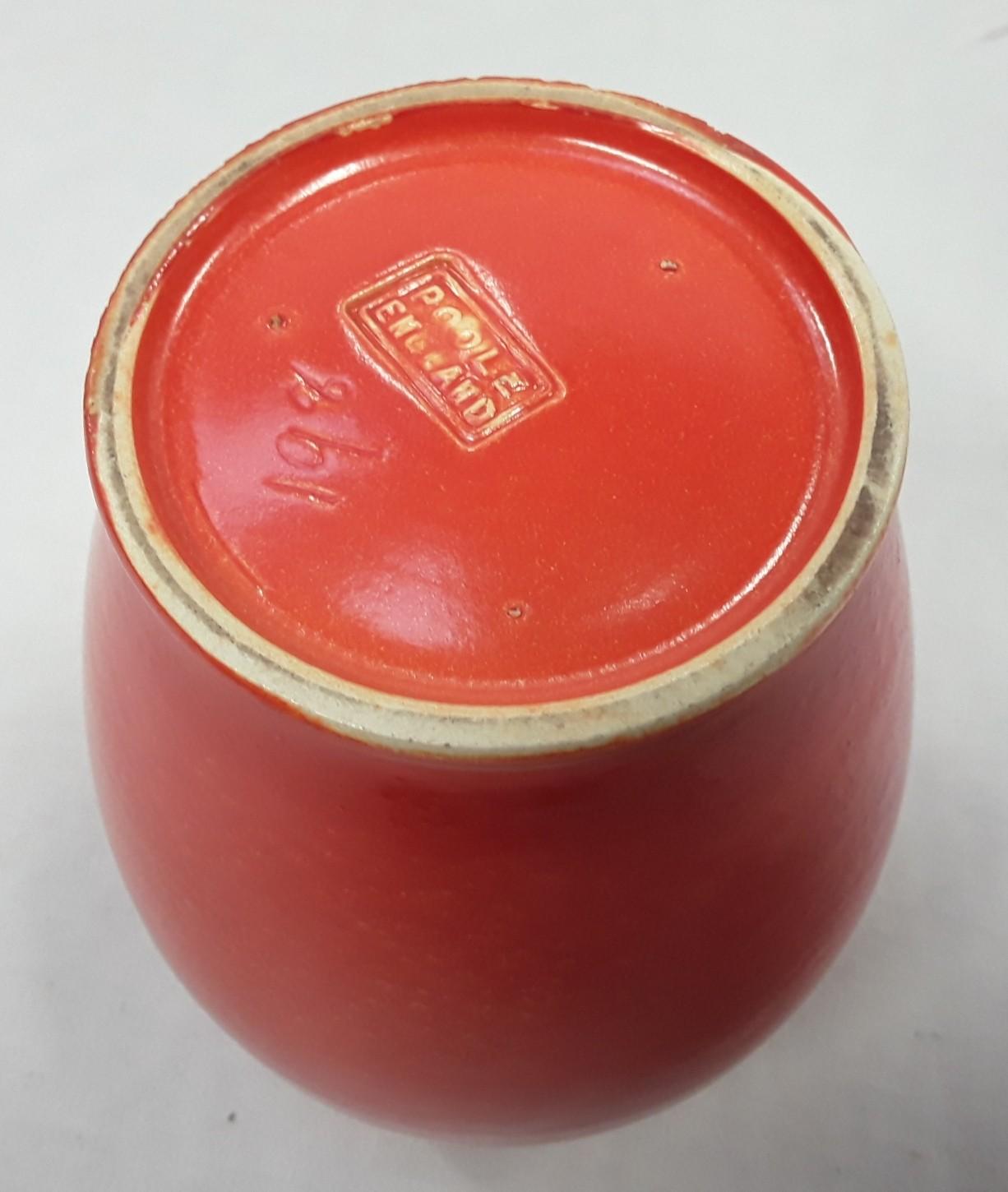Poole Pottery shape 198 orange uranium glaze vase 5.8" high. - Image 3 of 3