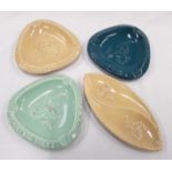 Poole Pottery Carters tiles advertising ashtrays together with a similar dish (4)