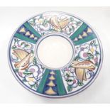 Poole Pottery Carter Stabler Adams ZV pattern shape 847 large footed bowl. (crazing to centre) 12.8"