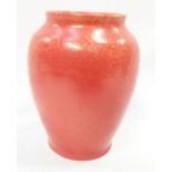 Poole Pottery shape 198 orange uranium glaze vase 5.8" high.