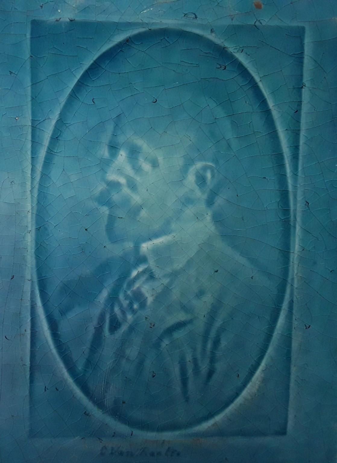 Poole Pottery Charles Van Raalte portrait tile/plaque shown on page 23 of the Hayward & Atterbury - Image 2 of 3