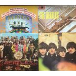 THE BEATLES RE-ISSUE COLLECTION OF 8 VINYL LP RECORDS. The Fab Four here all in Ex conditions with