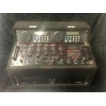 DJ DOUBLE DECK CD PLAYER AND MIXER. This set up consists of a Citronic CD-13 cd unit and KAM GMX5